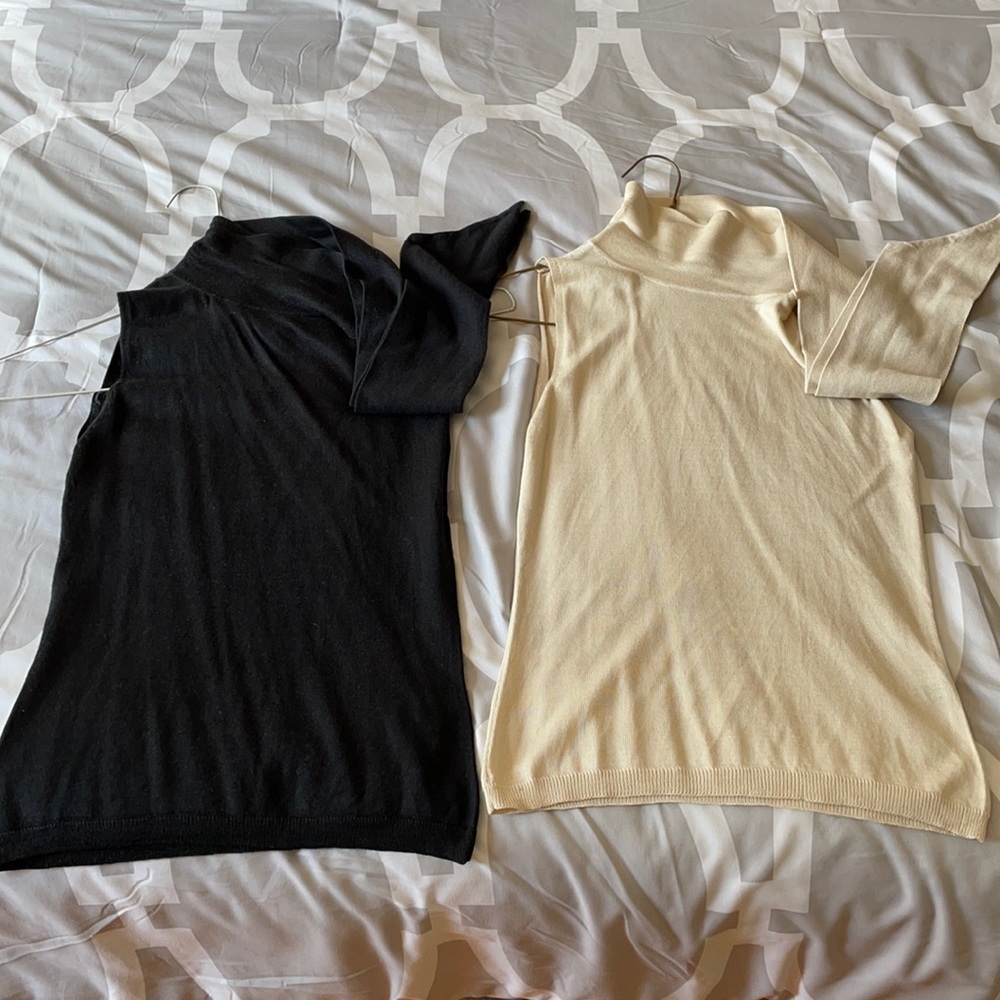 2 Limited XS sleeveless shirts w/ wrap tie neck